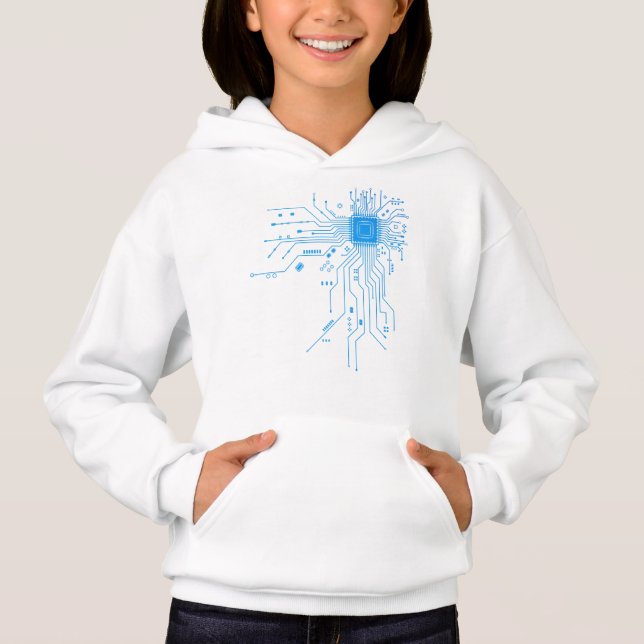Computer CPU Chip PCB Circuit Design Tech Gift Hoodie (Vorderseite)