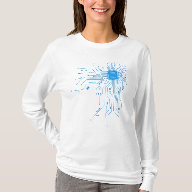 Computer CPU Chip PCB Circuit Design Tech Gift T-Shirt (Vorderseite)