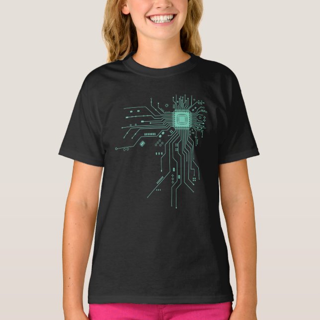 Computer CPU Chip PCB Circuit Design Tech Gift T-Shirt (Vorderseite)