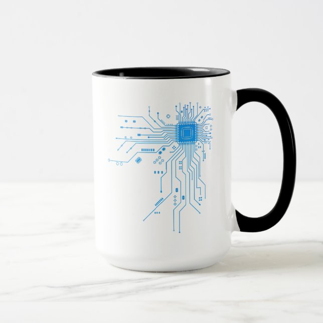 Computer-CPU-Chip PCB-Schaltungsdesign-Tech-Gesche Tasse (Rechts)