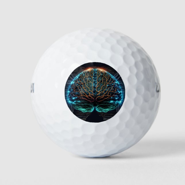 Computer Cyber Brain Golf Balls Golfball (Vorderseite)