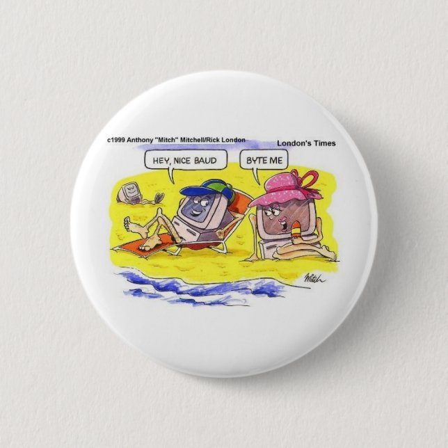 Computer-Dating? Lustige Geschenke T-Shirts & Samm Button (Vorderseite)