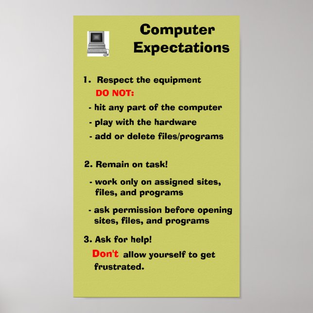 Computer Expectations Poster (Vorne)