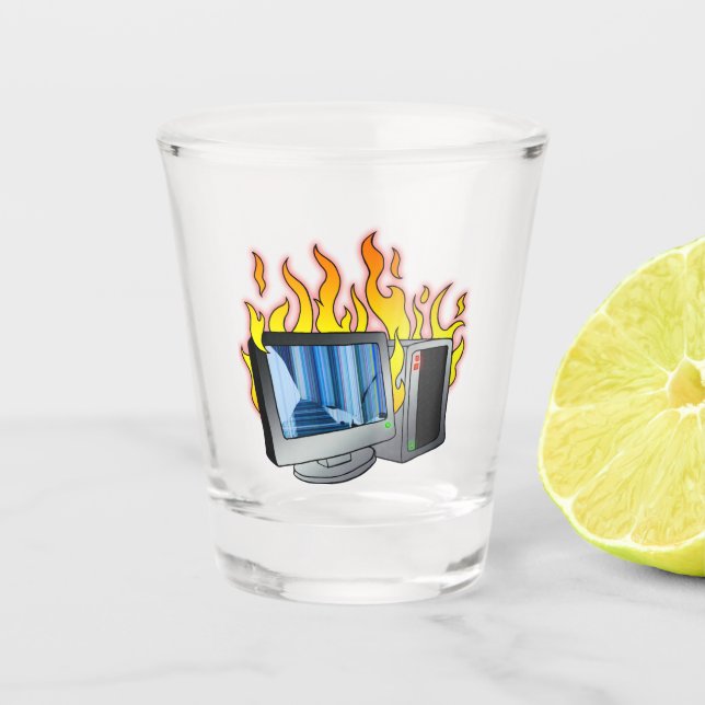Computer-Feuerschutzglas Schnapsglas (Vorderseite)