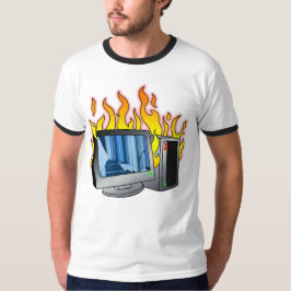 Computer Fire Men's Basic Ringer-T - Shirt