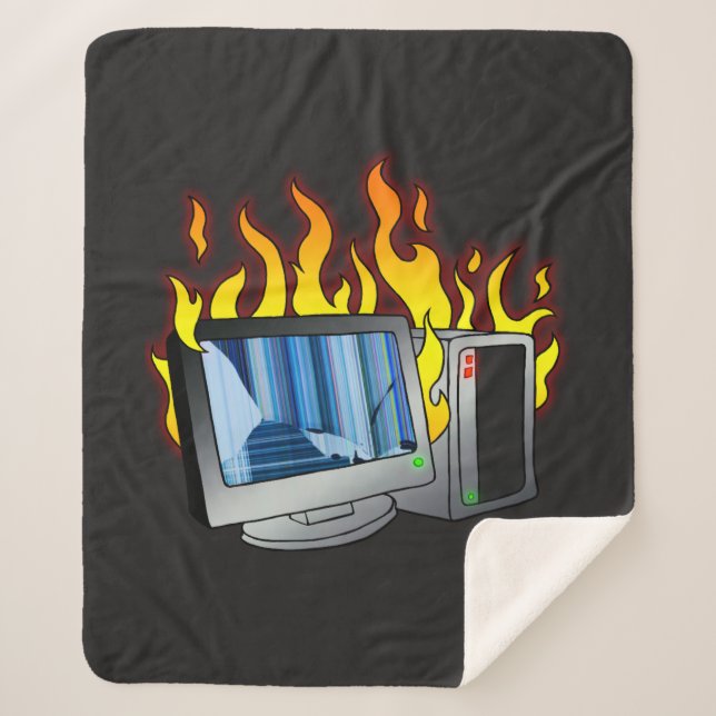 Computer Fire Sherpa Blanket Sherpadecke (Vorderseite)