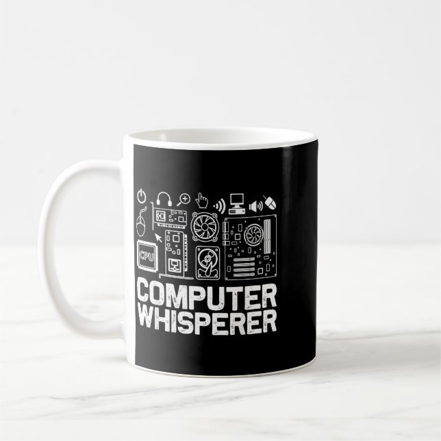 Computer-Flüsterer-Shirt Tech-Support-Nerds Geek Kaffeetasse (Links)