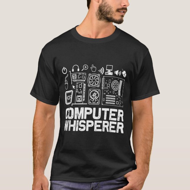 Computer-Flüsterer-Shirt Tech-Support-Nerds Geek T-Shirt (Vorderseite)