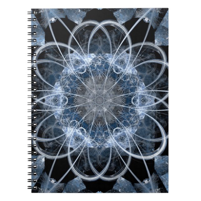 Computer fractal illustration of gray blue winter  notizblock (Vorderseite)