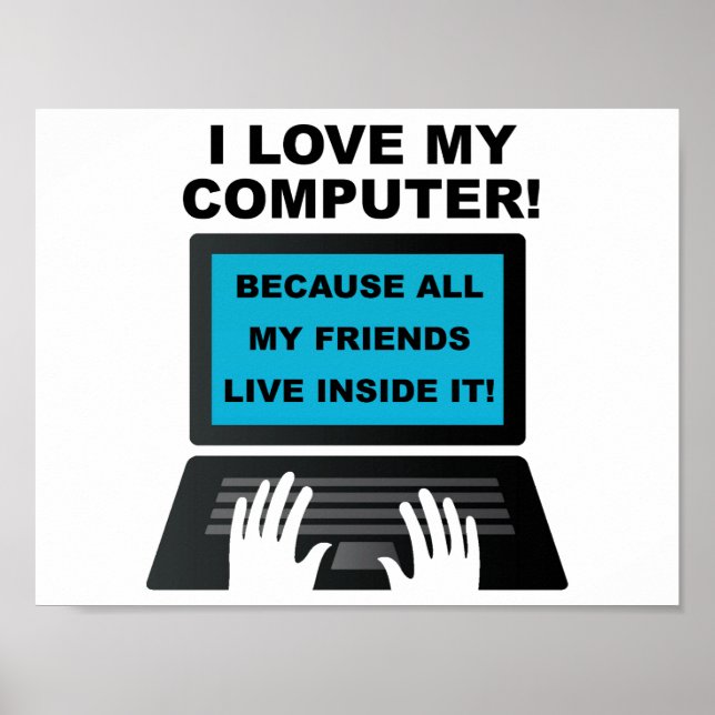 Computer Friends Funny Poster (Vorne)