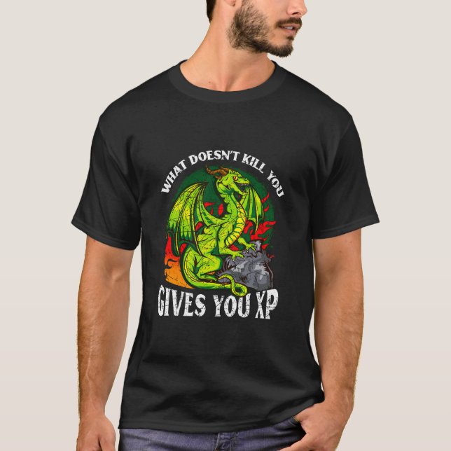 Computer Gaming Dragon Gamer Xp Zitat Rpg Player G T-Shirt (Vorderseite)