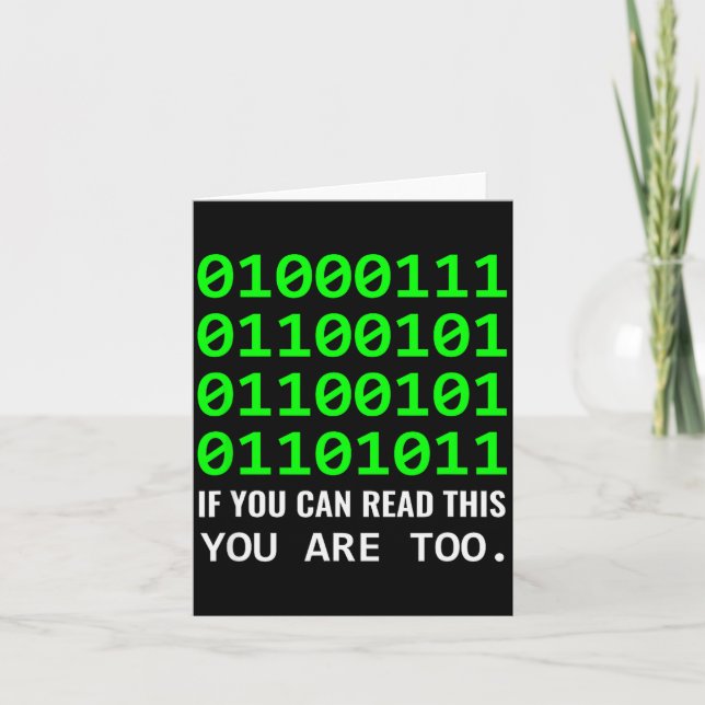 Computer-Geek Binärcode Softwareentwickler  Karte (Vorderseite)