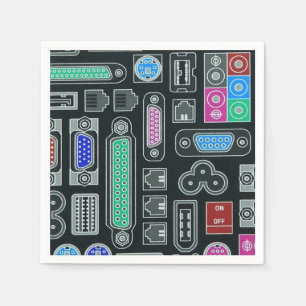 Computer Geek Black Input Muster Napkins Serviette