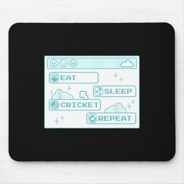 Computer-Geek Essen Schlaf Cricket Wiederholen Jun Mousepad (Vorne)