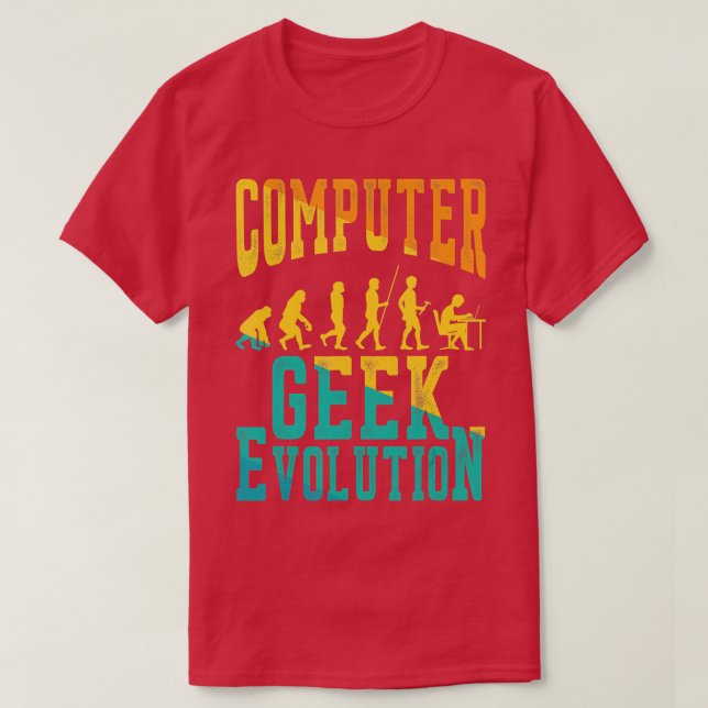 Computer Geek Evolution Computer Geek Gamer For Me T-Shirt (Design vorne)