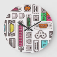 Computer Geek Input Pattern Wall Clock