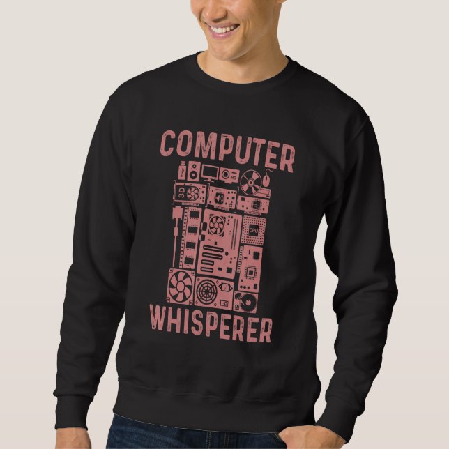 Computer Geek Tech Nerd Männer Frauen Coole Unters Sweatshirt (Vorderseite)