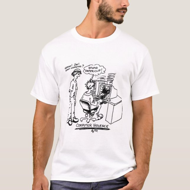 Computer-Gewalt - keine des Logos Rückseite an T-Shirt (Vorderseite)