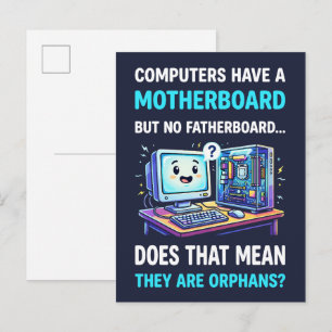 Computer haben Mainboard, kein Fatherboard - Lusti Postkarte