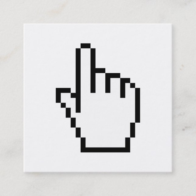 COMPUTER HANDZEIGER / MAUSCUSOR QUADRATISCHE VISITENKARTE (Vorderseite)