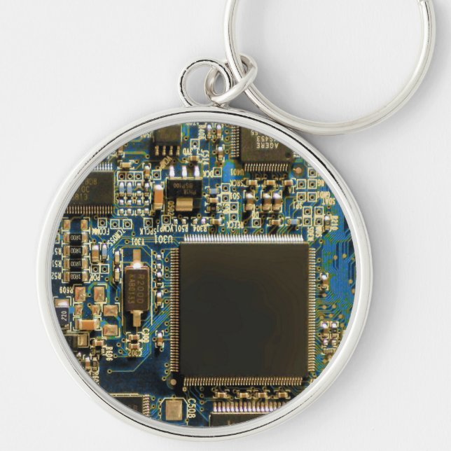 Computer Hard Drive Circuit Board - Blue Schlüsselanhänger (Vorne)