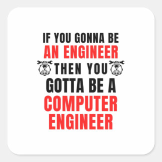 COMPUTER HARDWARE ENGINEER QUADRATISCHER AUFKLEBER