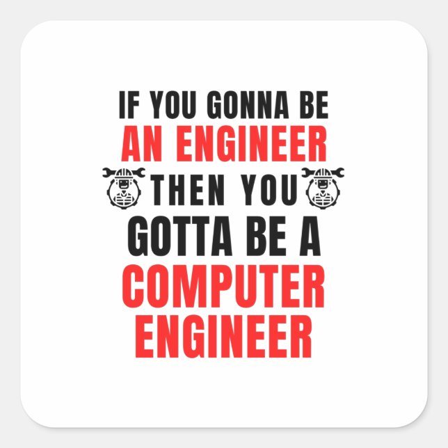 COMPUTER HARDWARE ENGINEER QUADRATISCHER AUFKLEBER (Vorderseite)