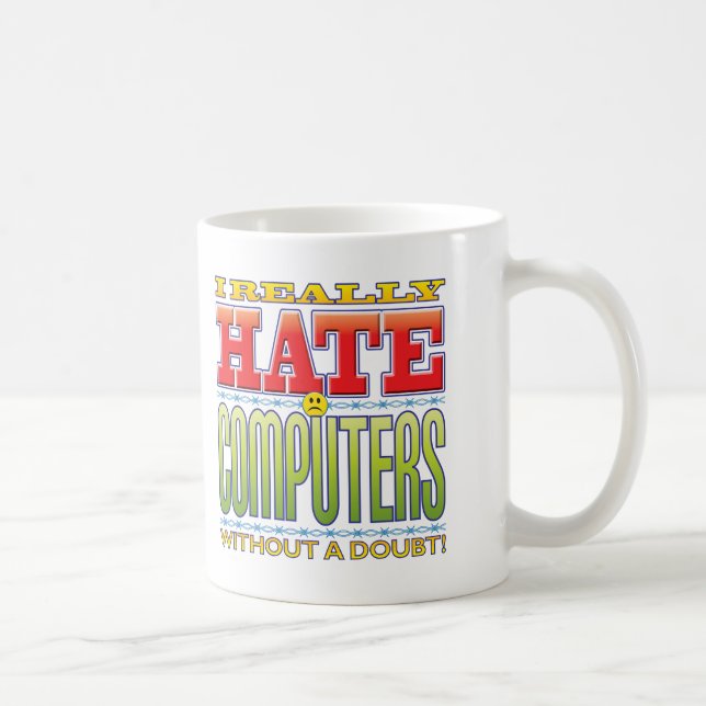 Computer-Hass-Gesicht Kaffeetasse (Rechts)