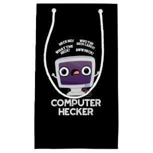 Computer Hecker Funny Hacker Pun Dark BG Kleine Geschenktüte