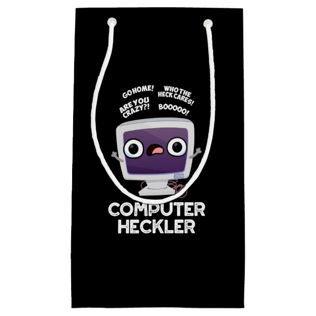 Computer Heckler Funny Hacker Pun Dark BG Kleine Geschenktüte (Vorderseite)