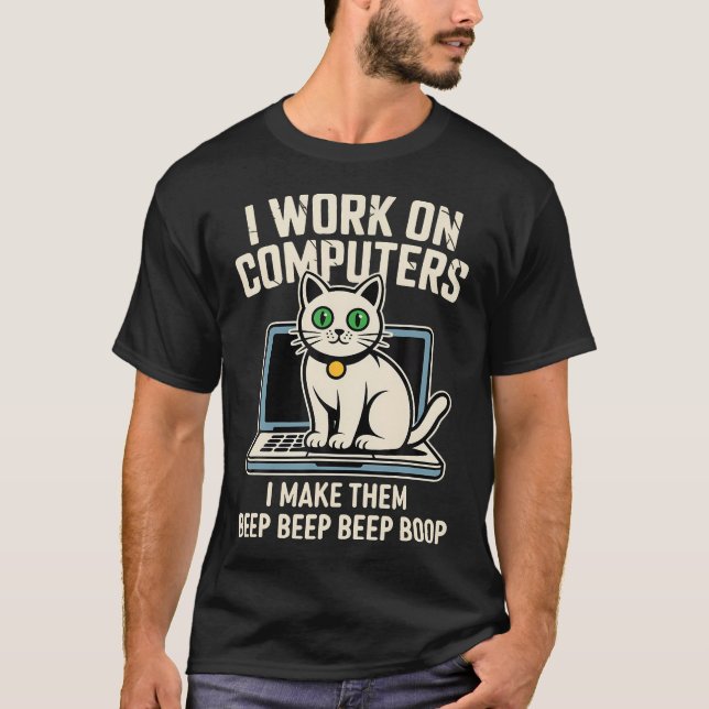 Computer-Katzen-Programmierer T-Shirt (Vorderseite)