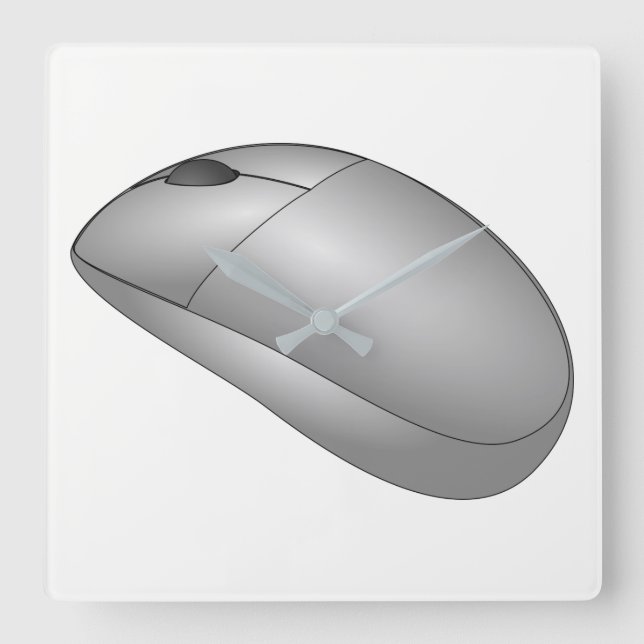 Computer Mouse Quadratische Wanduhr (Vorderseite)