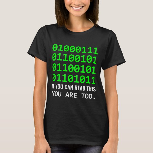 Computer-Nerd Binärcode Software-Entwickler  T-Shirt (Vorderseite)
