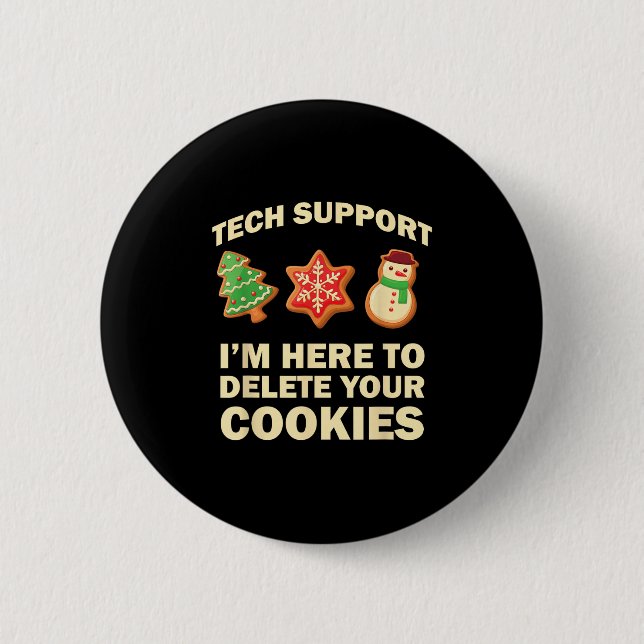 Computer Nerd Funny Christmas Designs Men's Black  Button (Vorderseite)