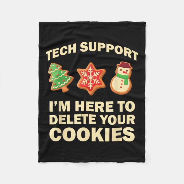 Computer Nerd Funny Christmas Designs Men's Black  Fleecedecke (Vorderseite)