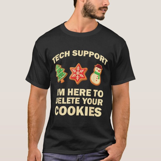 Computer Nerd Funny Christmas Designs Men's Black  T-Shirt (Vorderseite)