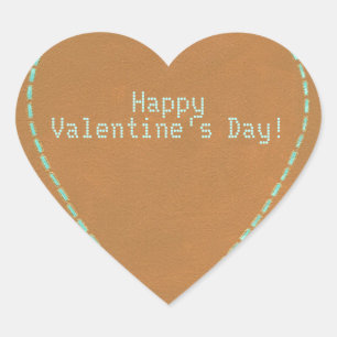 Computer Nerd Geek Happy Valentines Day Heart Herz-Aufkleber