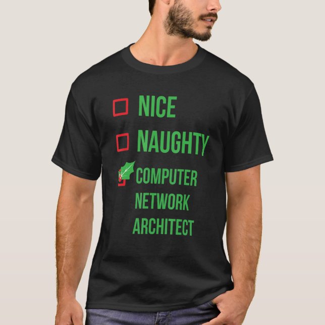 Computer Network Architect Funny Pajama Weihnachte T-Shirt (Vorderseite)