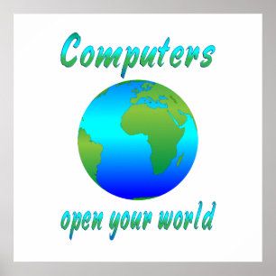 Computer öffnen Welten Poster