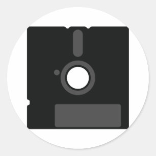 Computer Oldschool schlaffer Disc5,5 Geek Runder Aufkleber