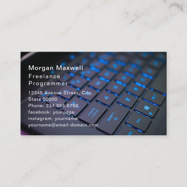 Computer Programmer Business Card Light Circuits Visitenkarte (Vorderseite)