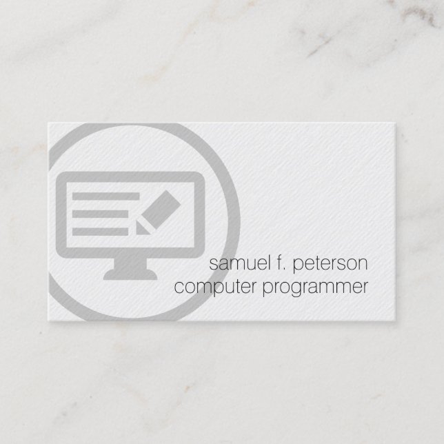 Computer Programmer Fett Programmcode Symbol I.T. Visitenkarte (Vorderseite)