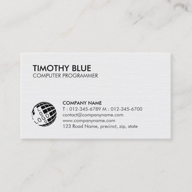 Computer Programmer Technology Business Card Visitenkarte (Vorderseite)