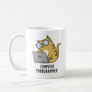 Computer Purr-Grammer Funny Cat Pun Kaffeetasse