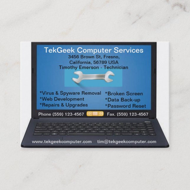 Computer-Reparatur-u. Service-Visitenkarte Visitenkarte (Vorderseite)