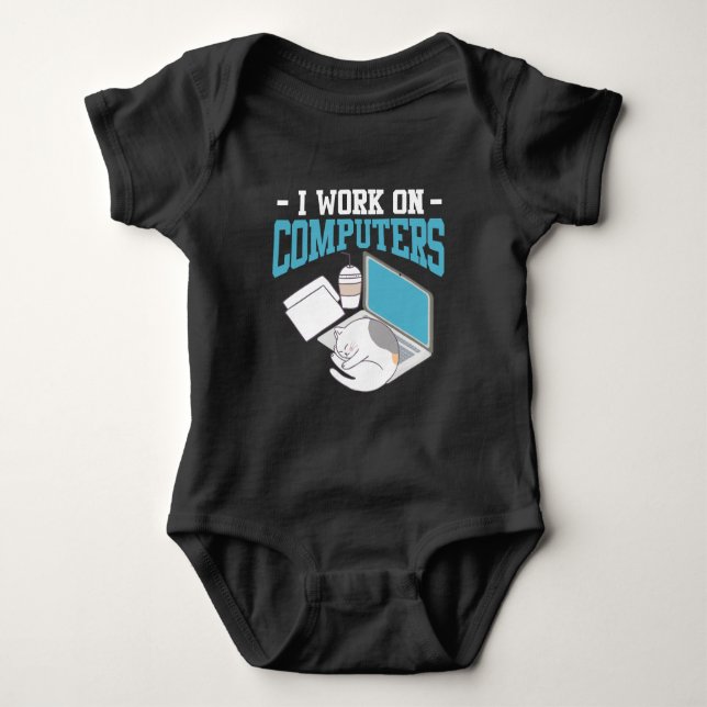 Computer Science Cat Gaming Nerd Kitten Programmer Baby Strampler (Vorderseite)