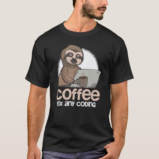 Computer Science Faultier-Programmierer Coding-Ges T-Shirt (Vorderseite)