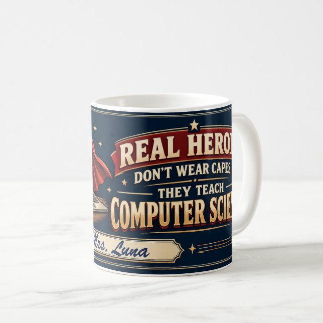 Computer Science Lehrer Held Tasse, Dankeschön-Ges Kaffeetasse (VorderseiteRechts)