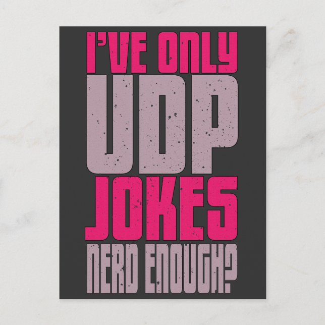 Computer Science Programmer udp Joke Postkarte (Vorderseite)