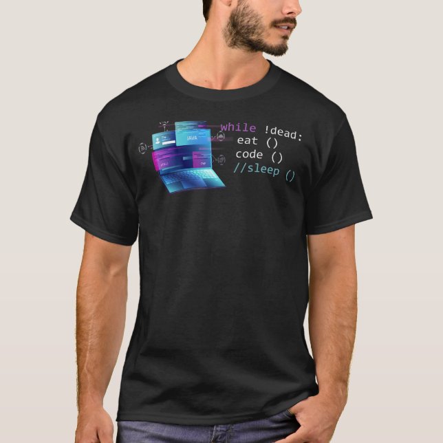 Computer Science Python Programmierer essen Code S T-Shirt (Vorderseite)